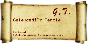 Gelencsér Tercia névjegykártya